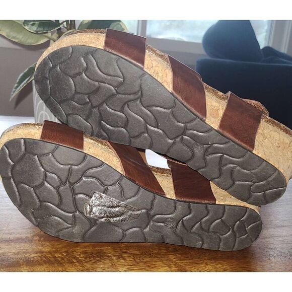 Pierre Dumas Size 11 Chantal 4 wedge cork heel sandals Whiskey - Picture 7 of 7